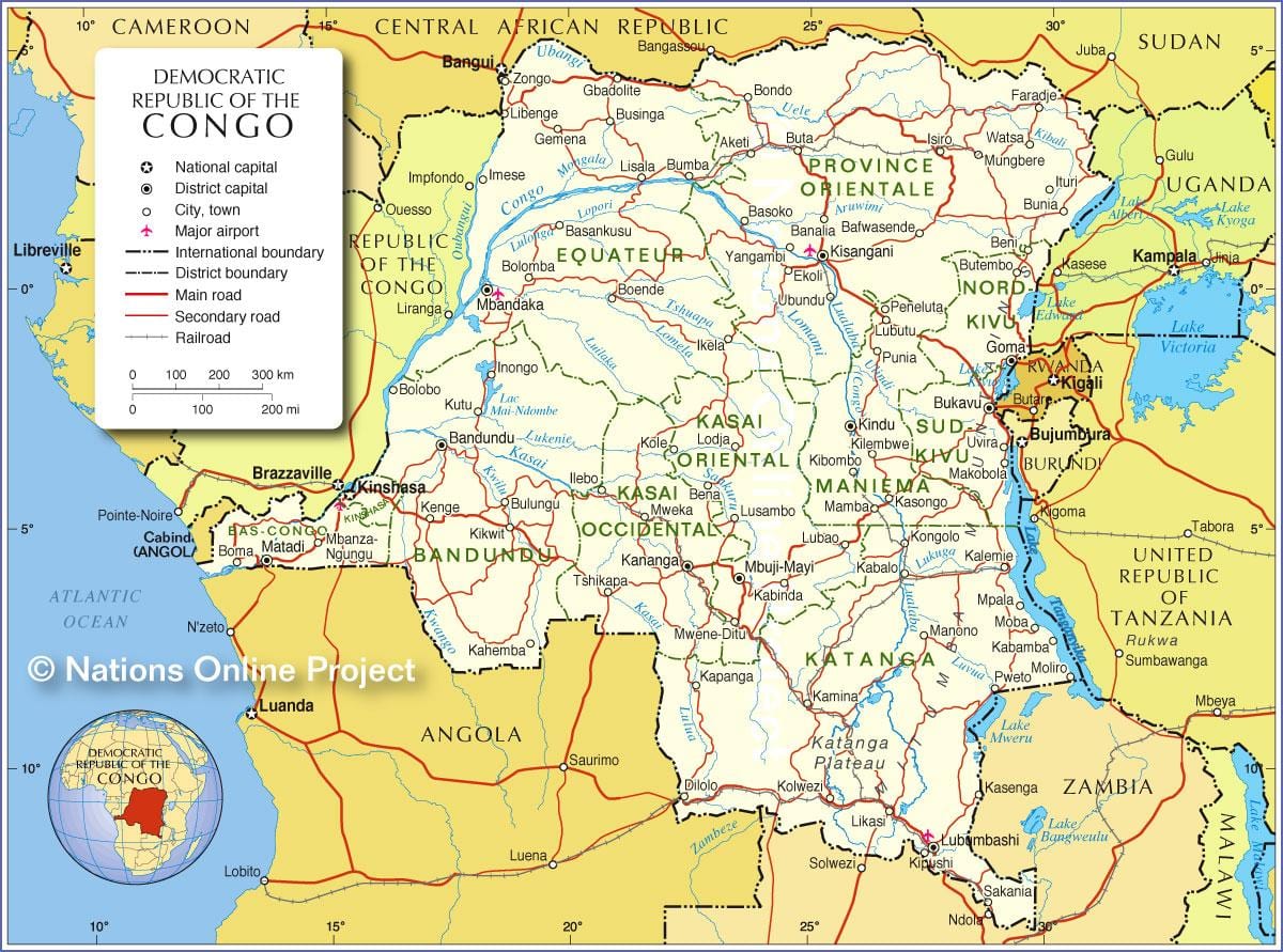 harta e republikës demokratike të kongos